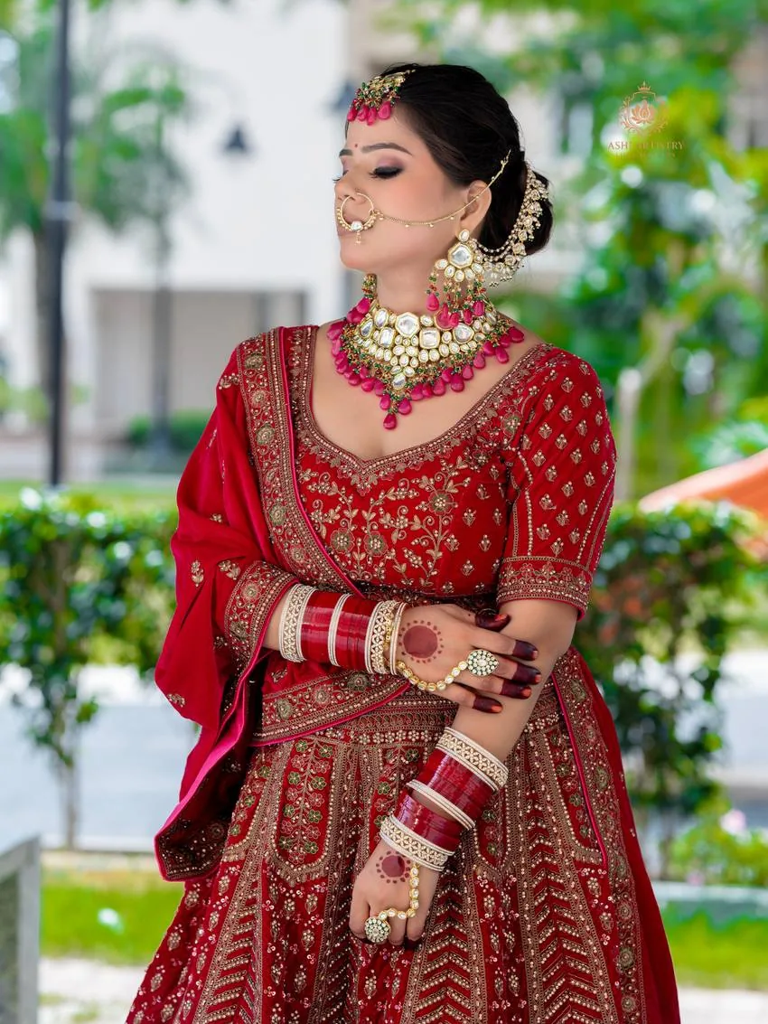 Bridal close-up portrait with kundan jewellery